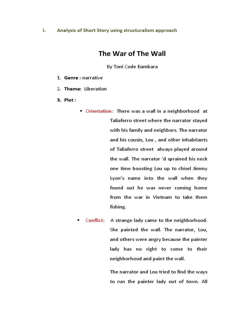 Short Story Analysis The War of The Wall PDF