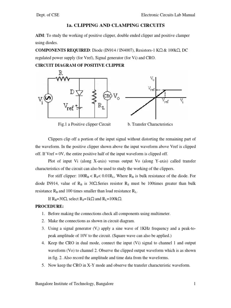 EC Lab Manual Amplifier Electronic Engineering