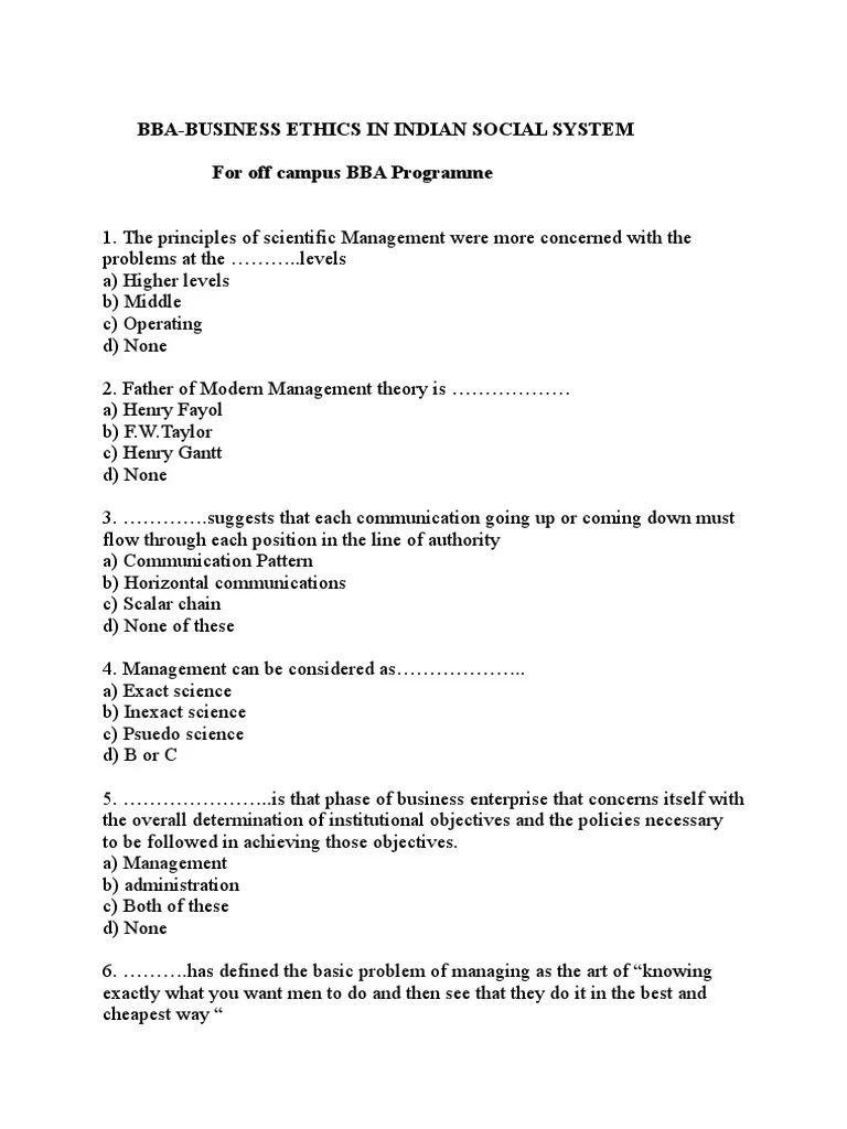 mcq in bbaBusiness ethics.doc Business Ethics Leadership