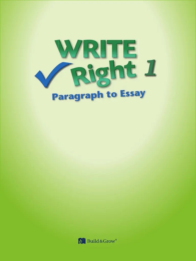 Write RightParagraph To Essay 1 TG PDF Preposition And