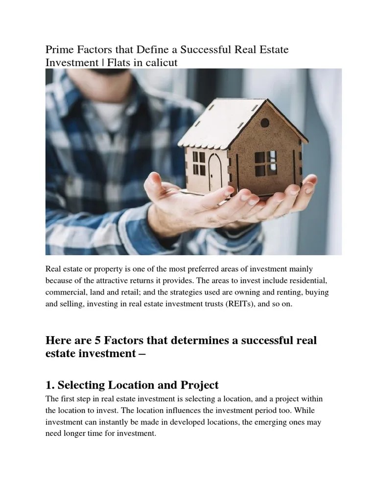 Prime Factors That Define A Successful Real Estate Investment PDF