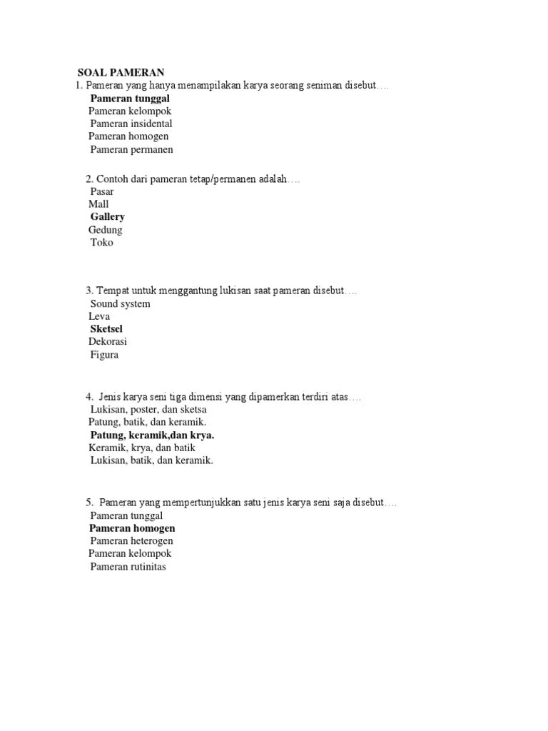 Contoh Soal Senbud Sma | PDF