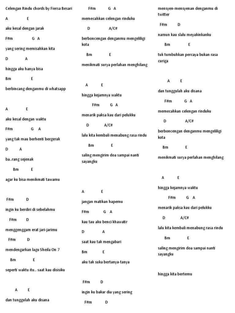 Gitar Chord Celengan Rindu