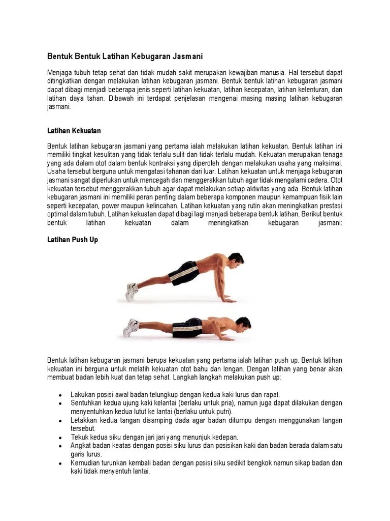 Bentuk Bentuk Latihan Kebugaran Jasmani Lengkap | PDF