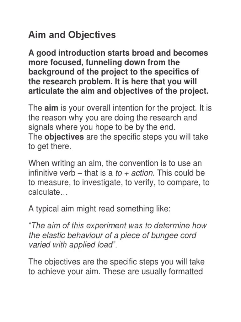Aim and Objectives Epistemology Scientific Method