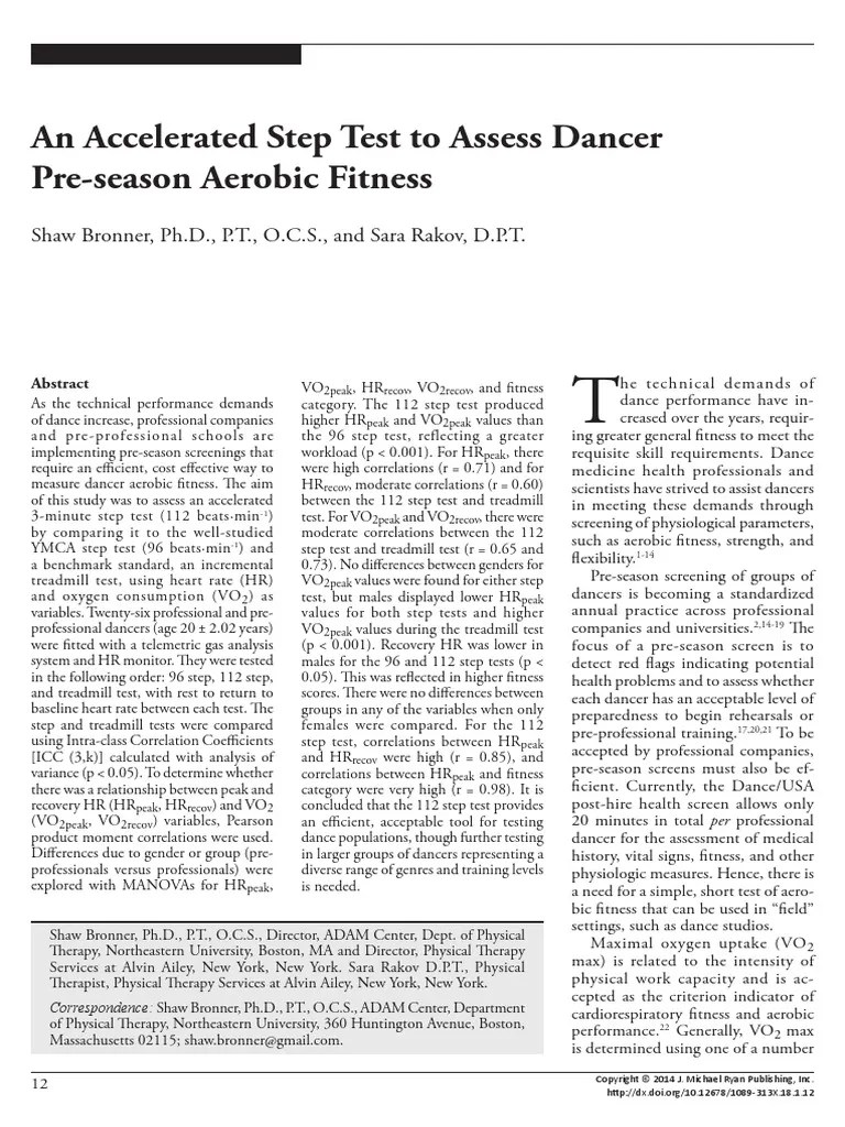 The Ymca 3-Minute Step Test Pdf | Pdf | Physical Exercise | Teaching  Mathematics