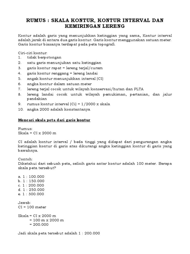 Rumus Garis Kontur | PDF