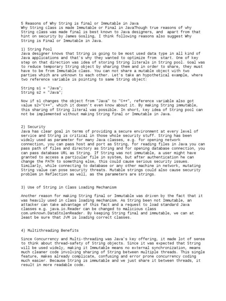 19 Why String Class Is Final PDF String Science) Java