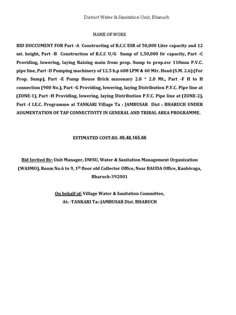 6) Tender Specification DOLIYA PDF Concrete Pipe (Fluid Conveyance)
