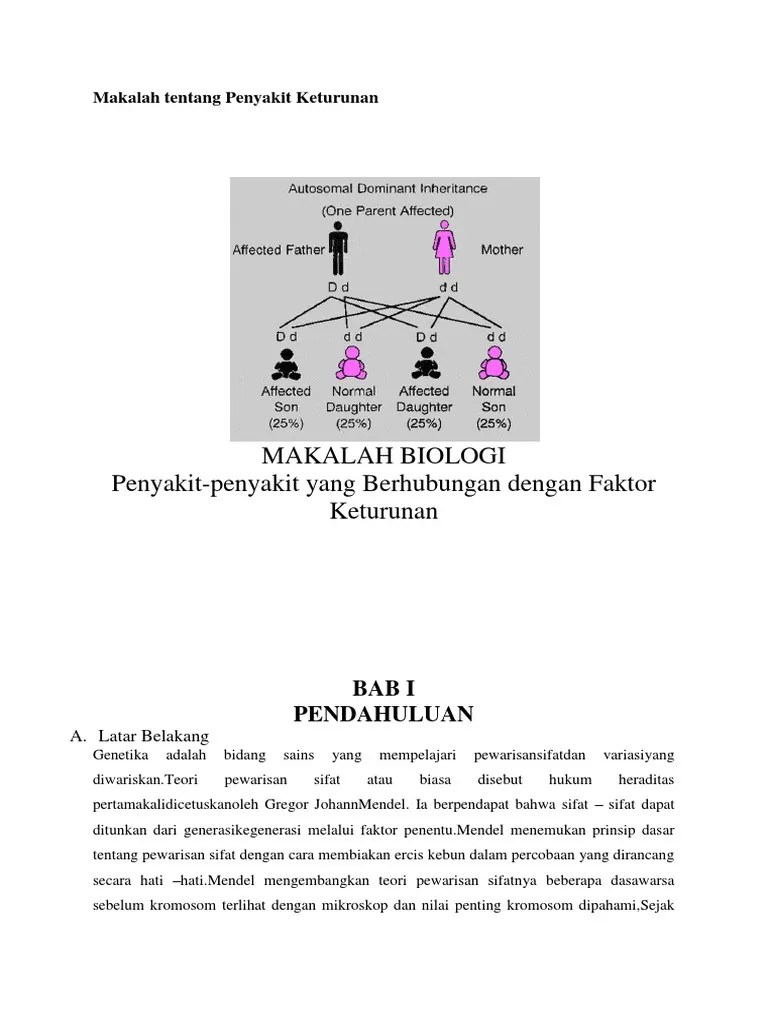 Makalah Tentang Penyakit Keturunan