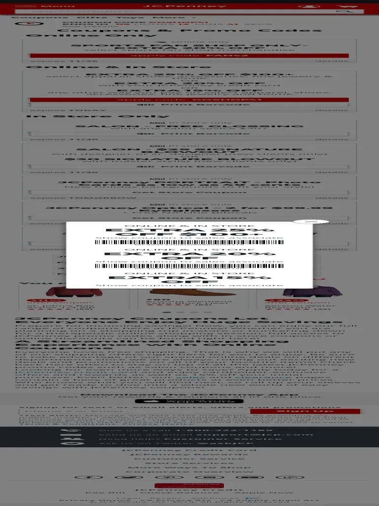 JCPenney Coupons & Promo Codes PDF J. C. Penney Coupon