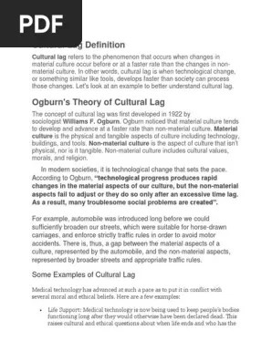 Cultural Lag | PDF | Lag | Morality