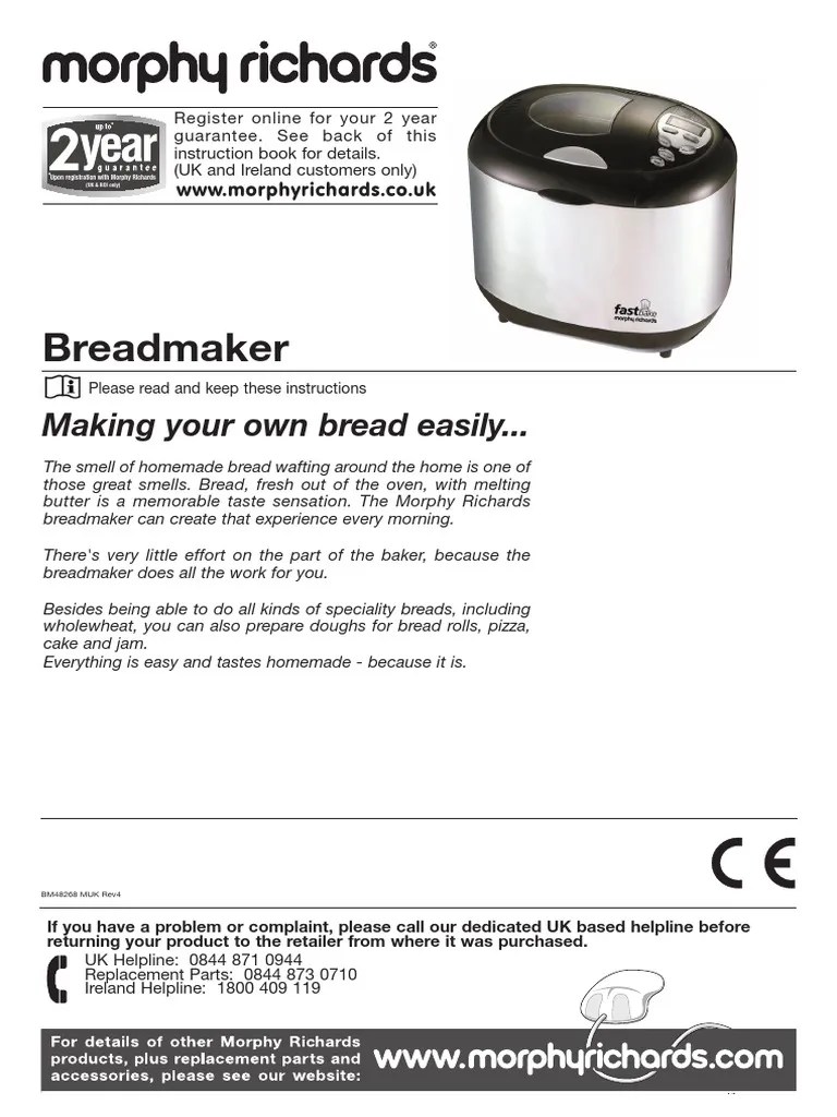 Morphy Richards Fast Bake PDF Flour Breads