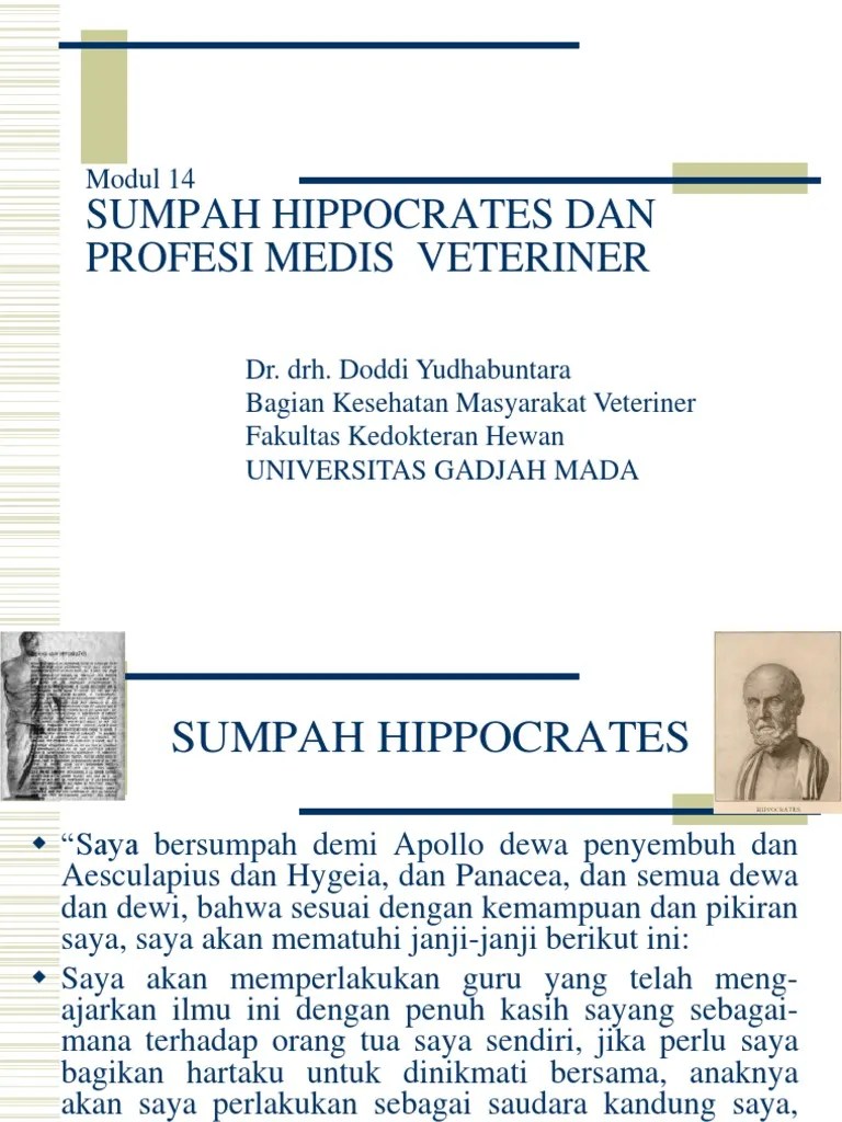 Bagi &lsquo;98622 - Modul 14-Ind-Sumpah Hippocrates (27 Slides) | PDF