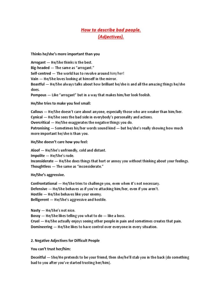 How To Describe Bad People PDF