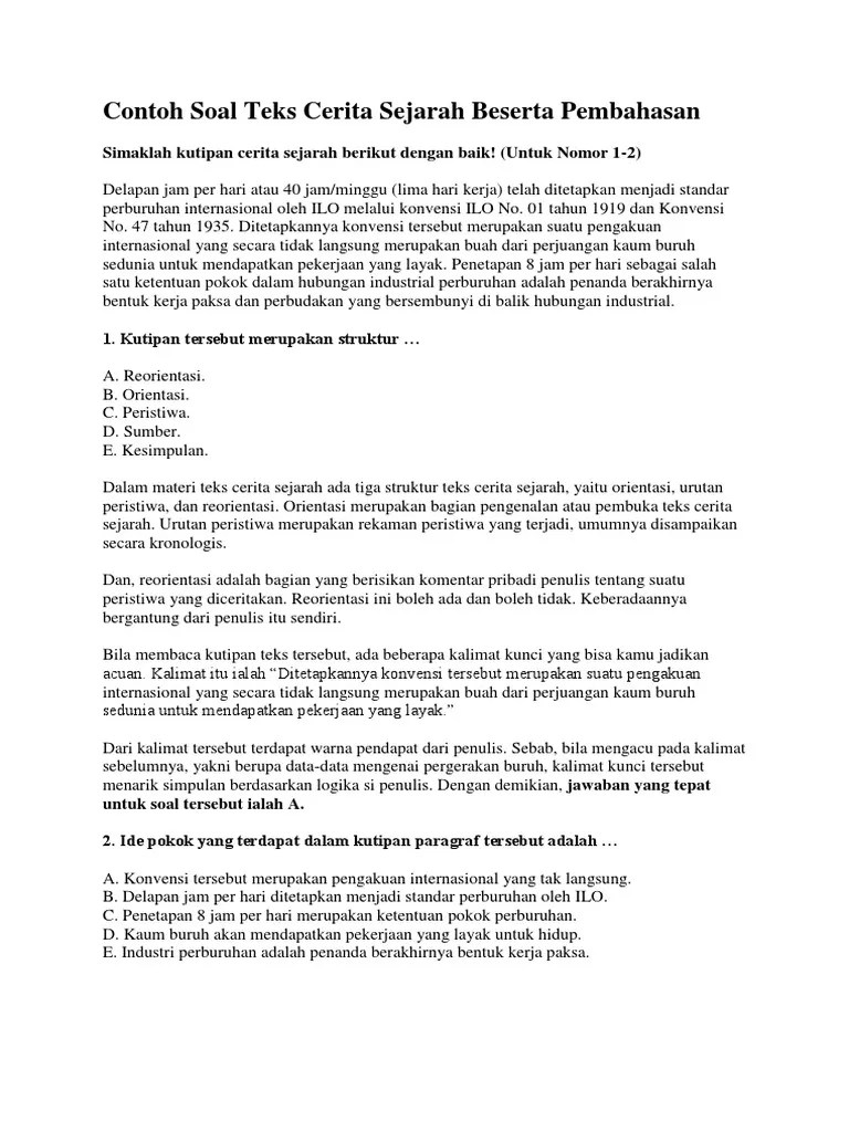 Soal Teks Cerita Sejarah | PDF