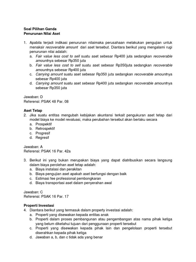 Contoh Soal Pilihan Ganda Siklus Akuntansi Perusahaan Jasa Dan Jawabannya