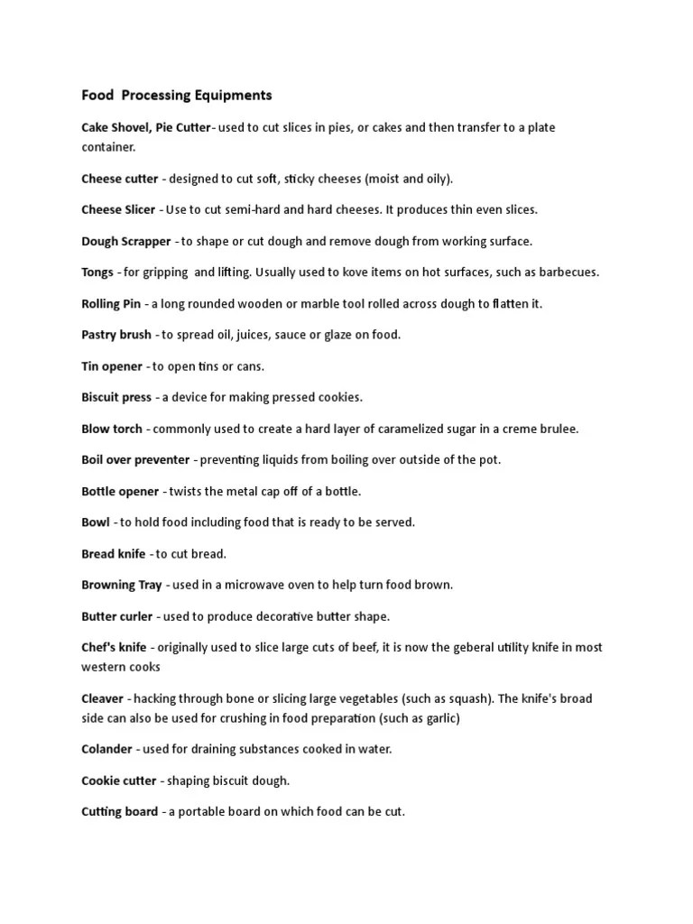 A Comprehensive Guide to Essential Food Processing Equipment and Their