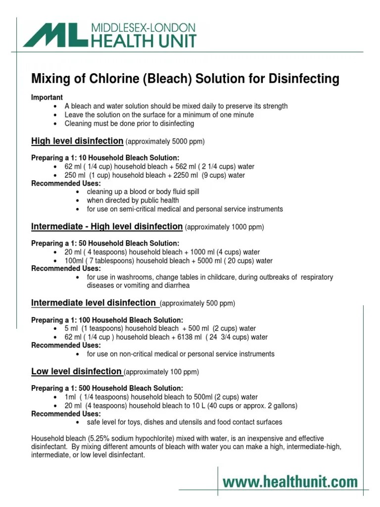 Mixing of Bleach PDF PDF