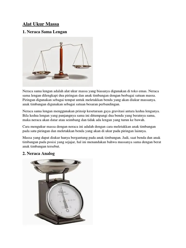 Alat Ukur Massa | PDF