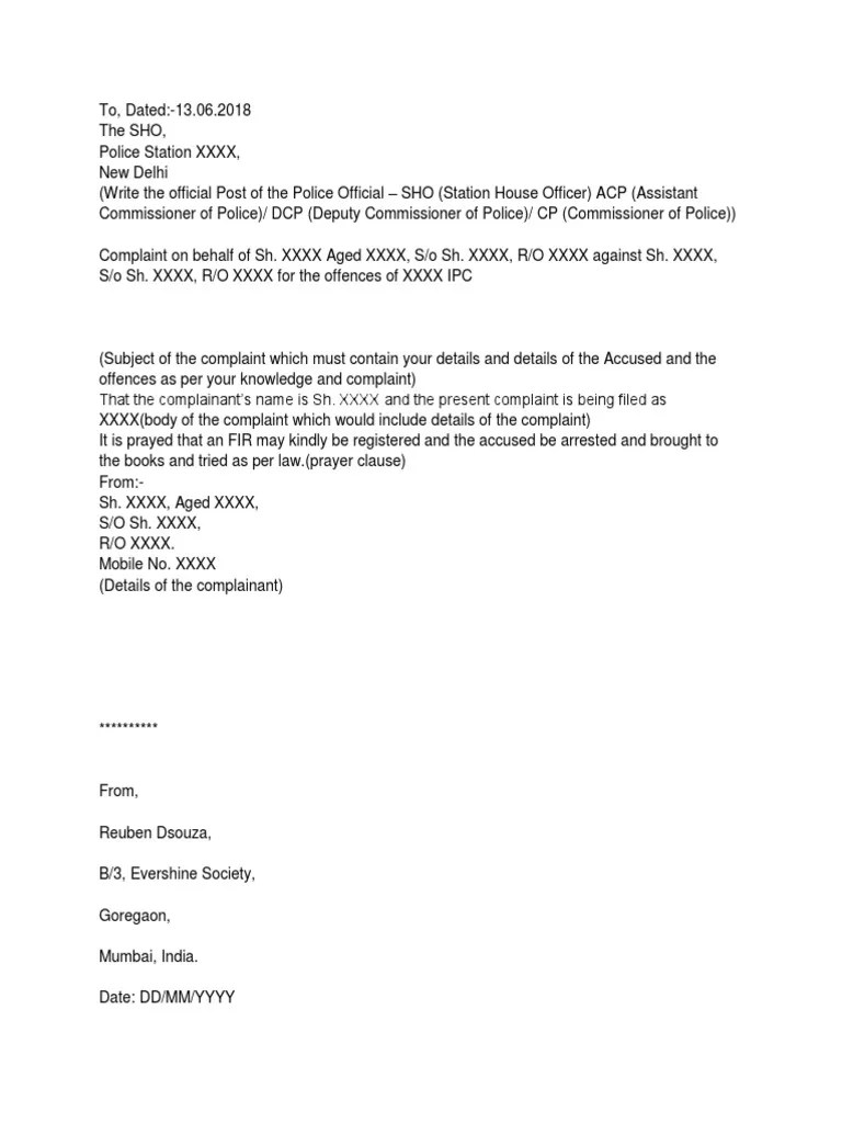 Police Complaint Format.docx