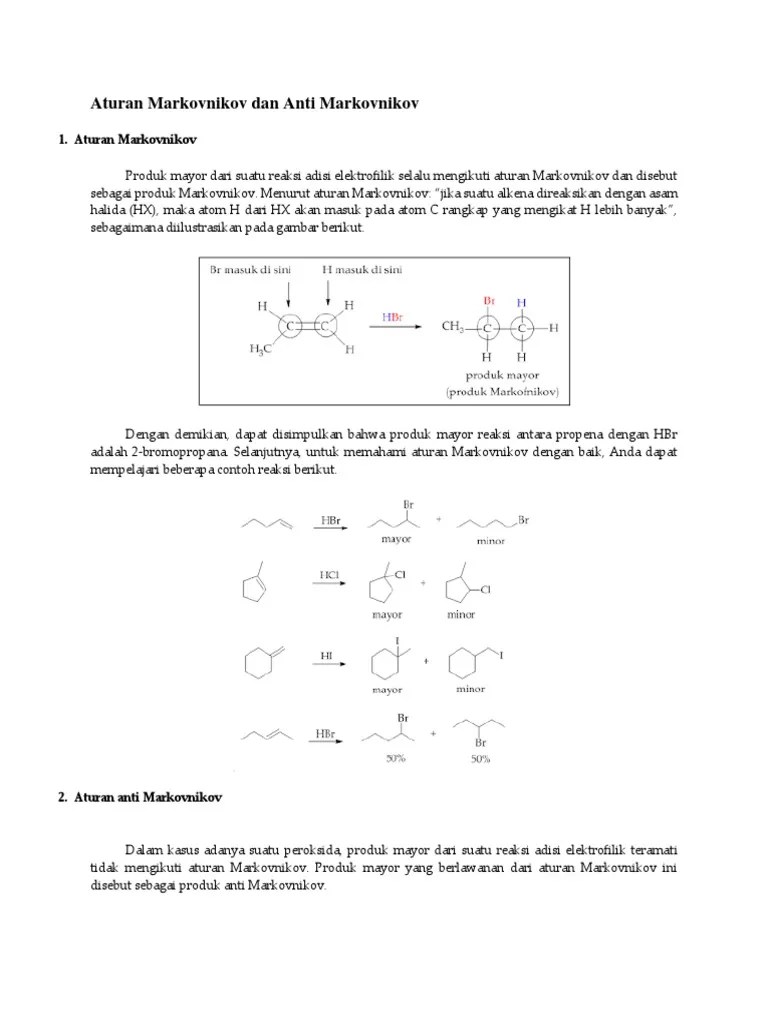 Aturan Markovnikov Dan Anti Markovnikov | PDF