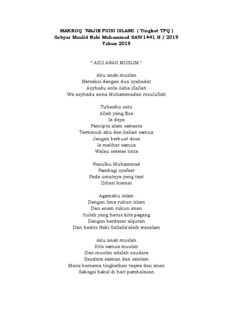 12++ Puisi islami maulid nabi info | puisipemudaku