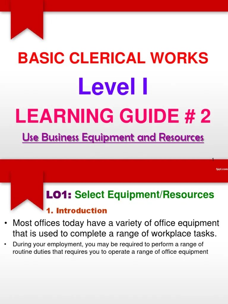 Use Business Equipment and Resources PDF