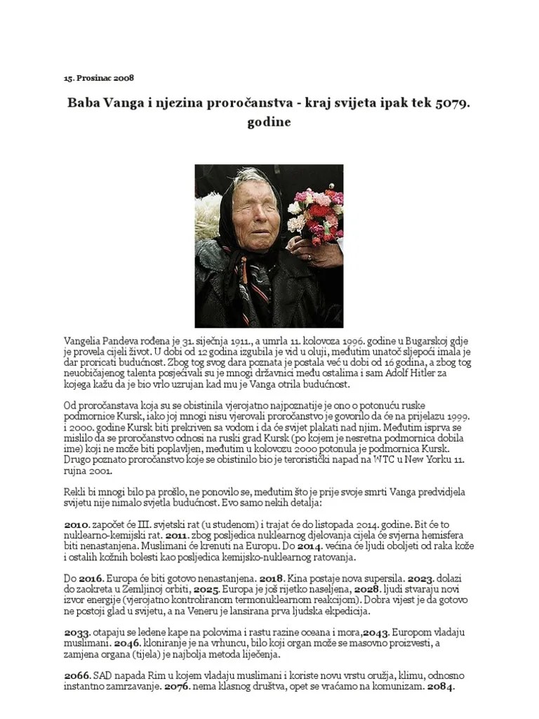 Baba Vanga i njezina proročanstva