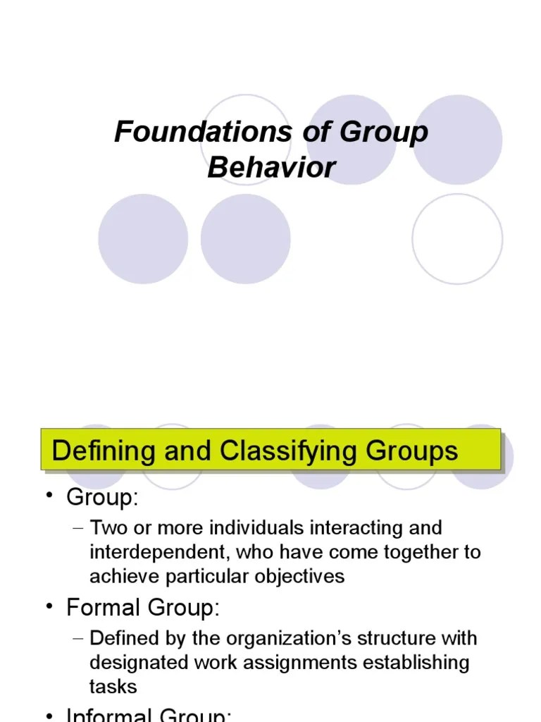 Foundations of Group Behavior PDF Brainstorming Decision Making