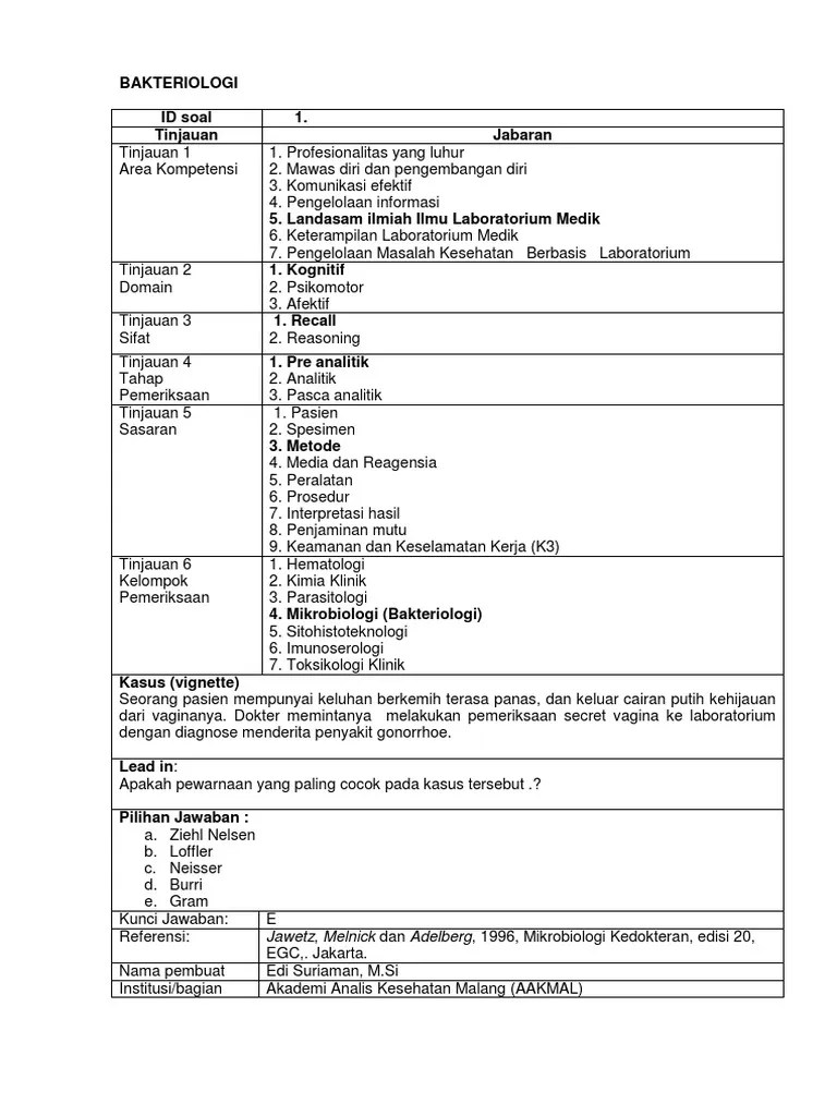 Soal Ukom Analis Kesehatan Mencari Soal