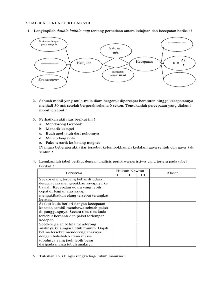 Soal Ipa Terpadu Kelas Viii | PDF
