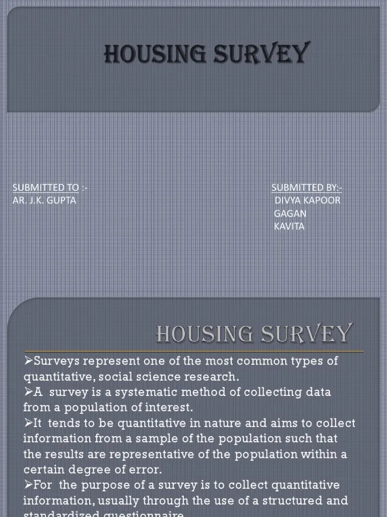 Housing Survey PDF Survey Methodology Questionnaire