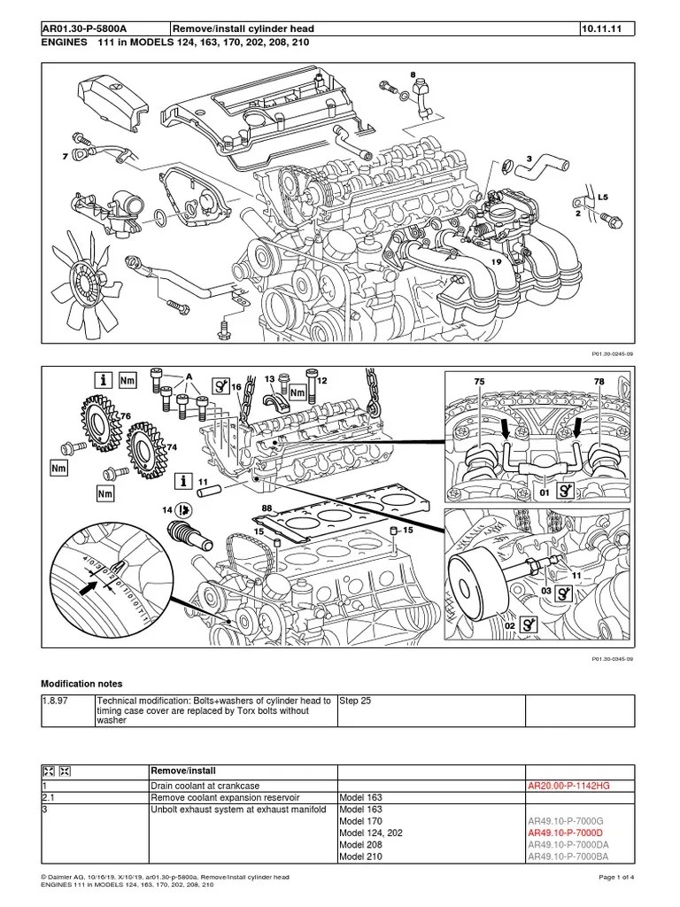 Remove Install Cylinder Head PDF | PDF | Screw | Cylinder (Engine)