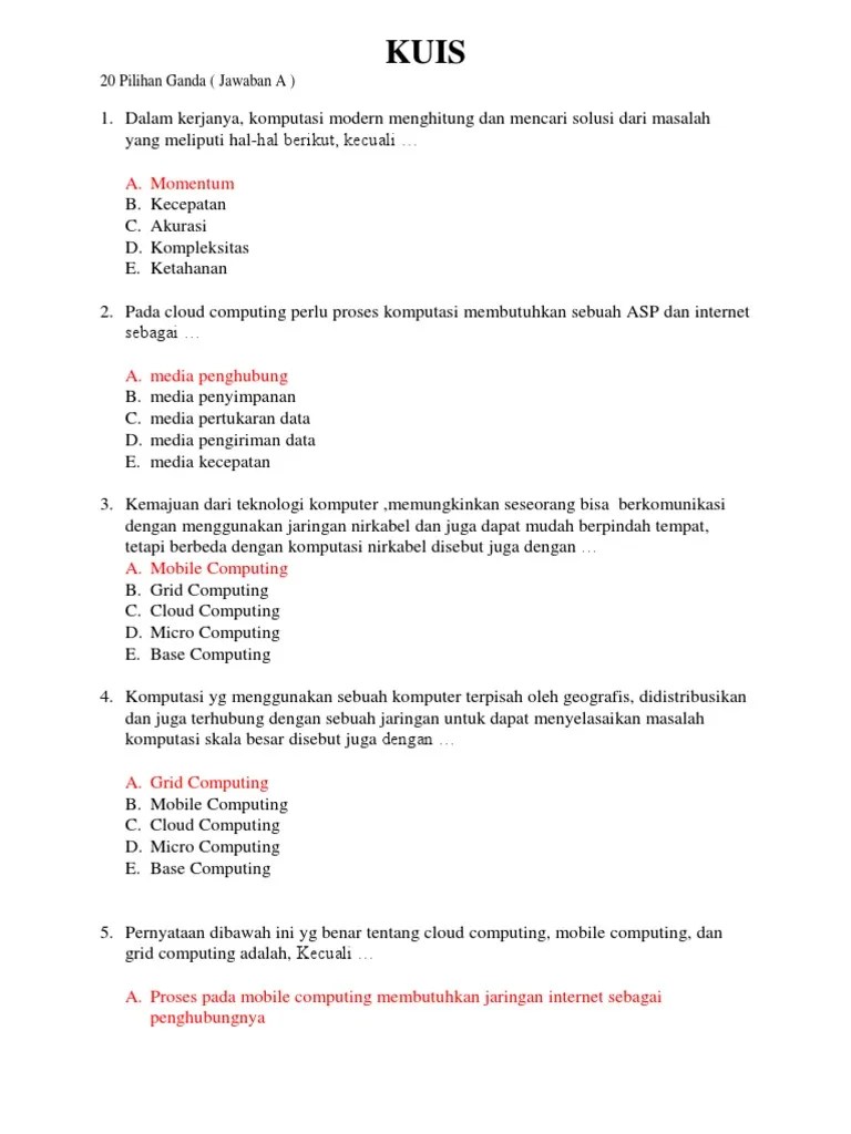 SOAL Cloud Computing | PDF