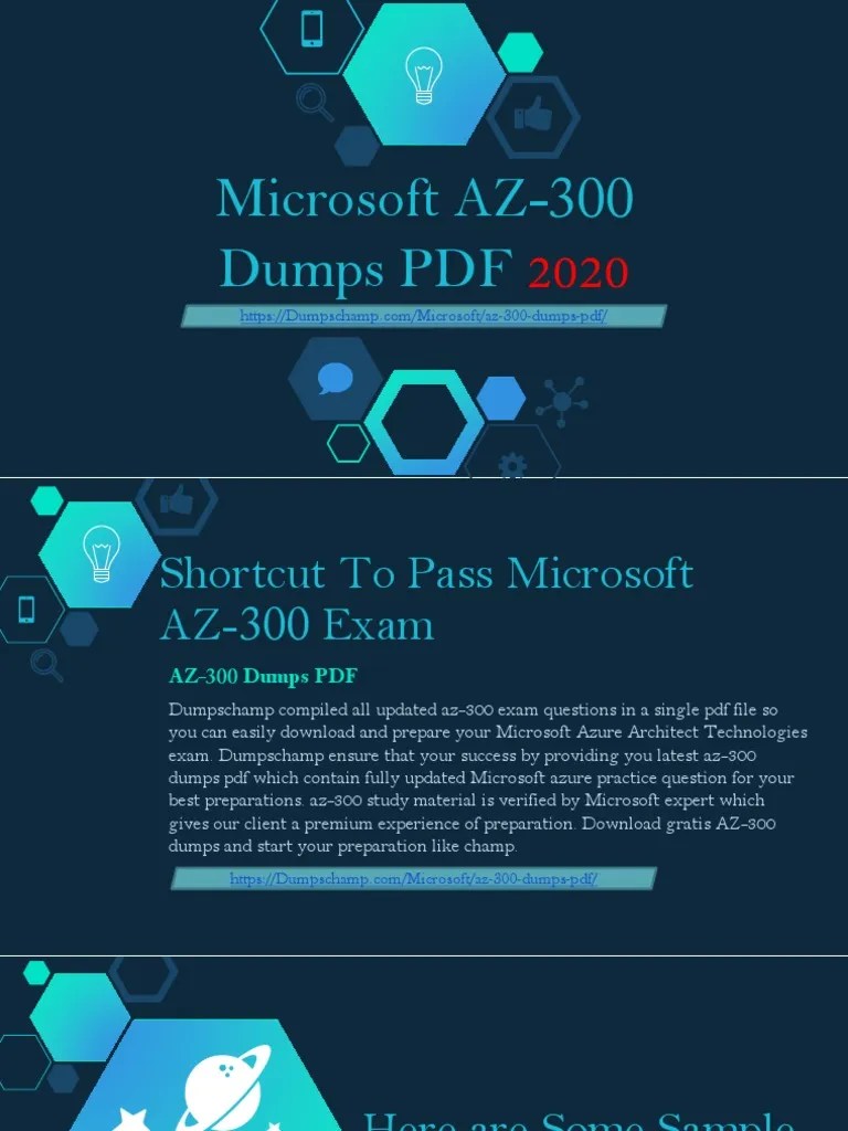 Microsoft AZ300 Dumps PDF Get All Updated AZ300 Exam