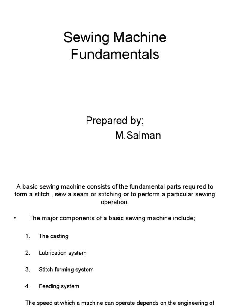 Sewing Machine Fundamentals