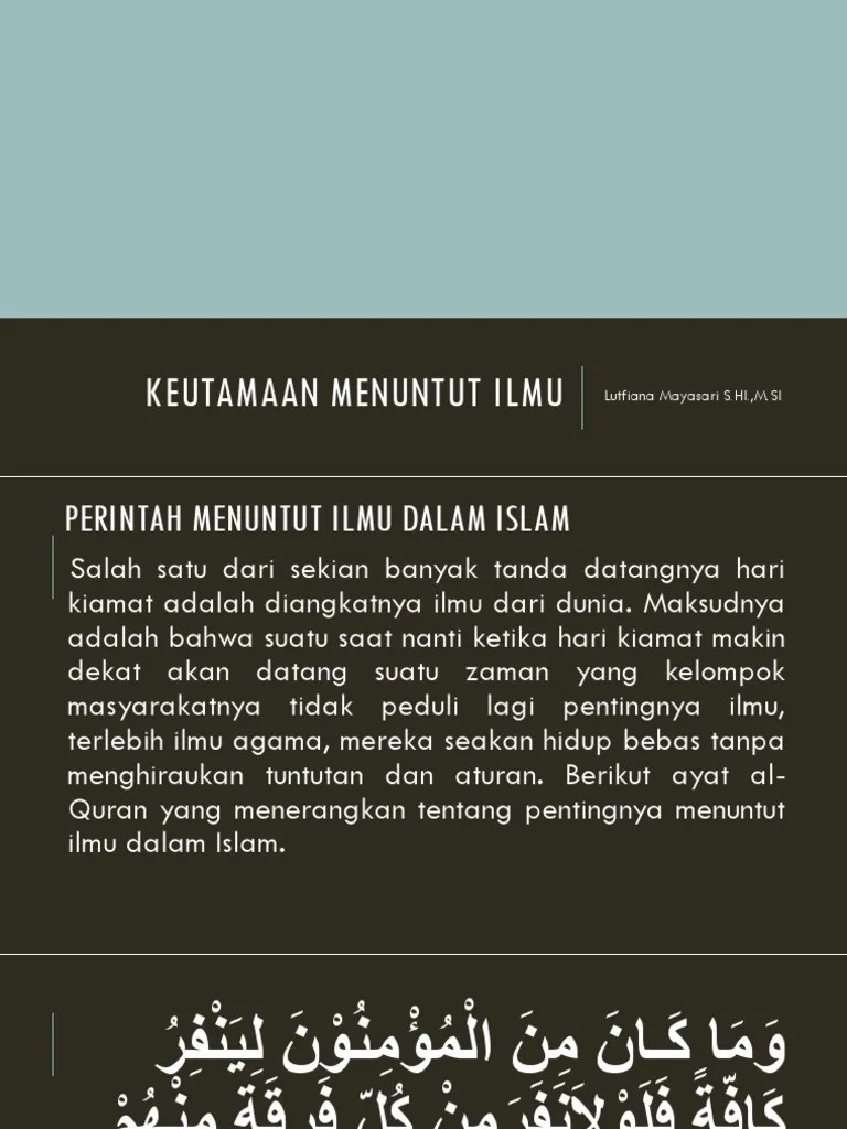 Keutamaan Menuntut Ilmu | PDF