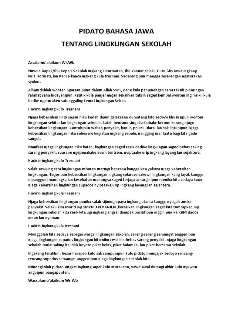Pidato Bahasa Jawa | PDF