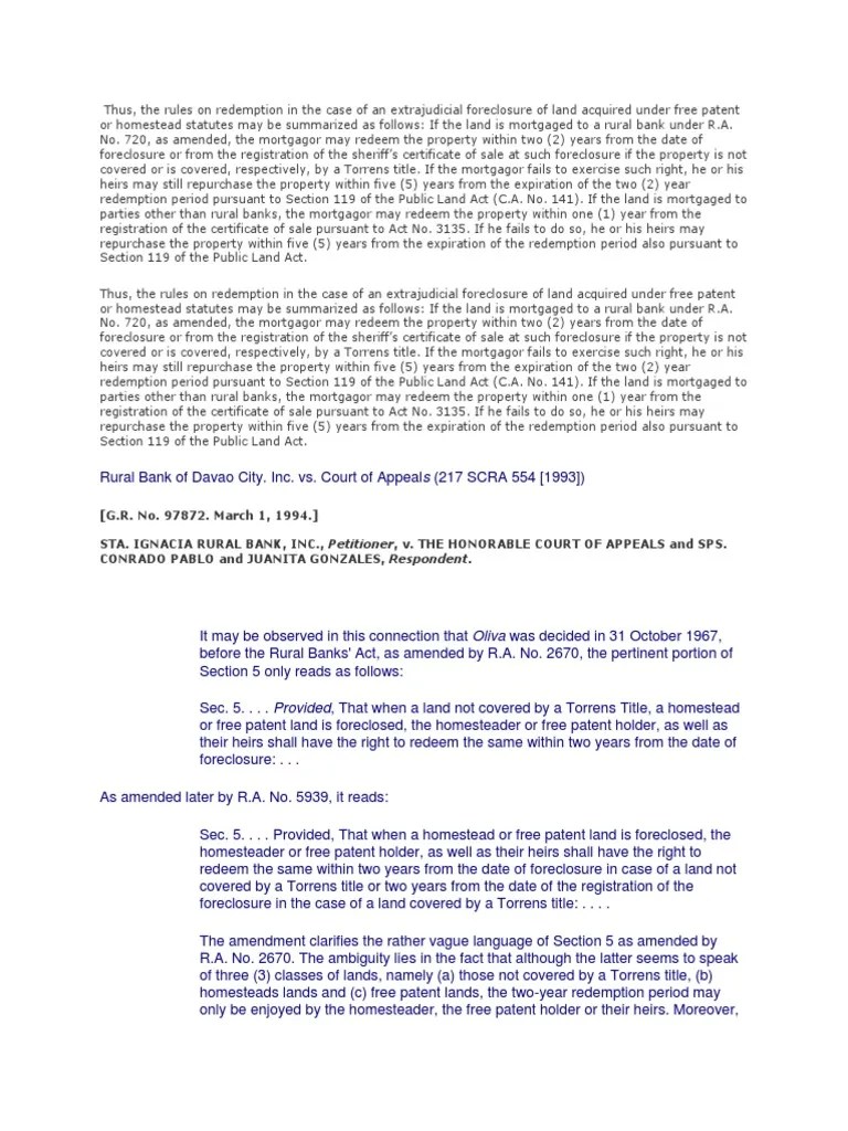 2 Year Redemption Period PDF Mortgage Law Foreclosure