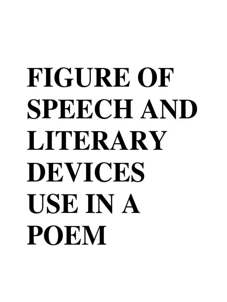 Figure of Speech and Literary Devices Use in A Poem PDF