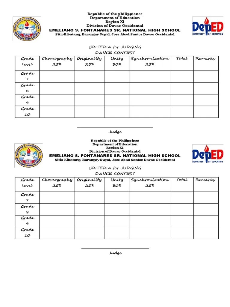 CRITERIA For JUDGING Career Guidance PDF