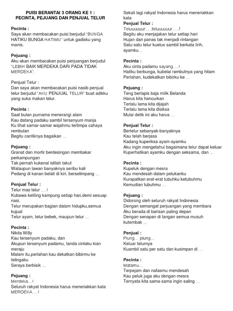 Puisi Berantai 3 Orang | PDF