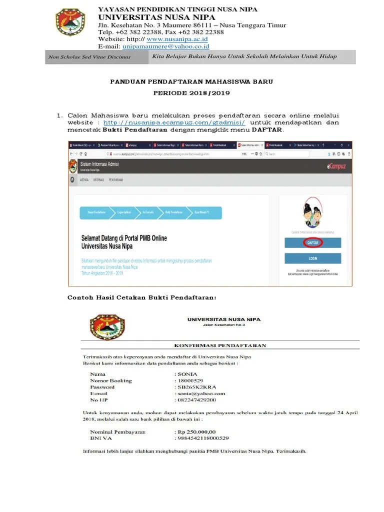 Panduan Pendaftaran Mahasiswa Baru Periode 2018 2019 61132