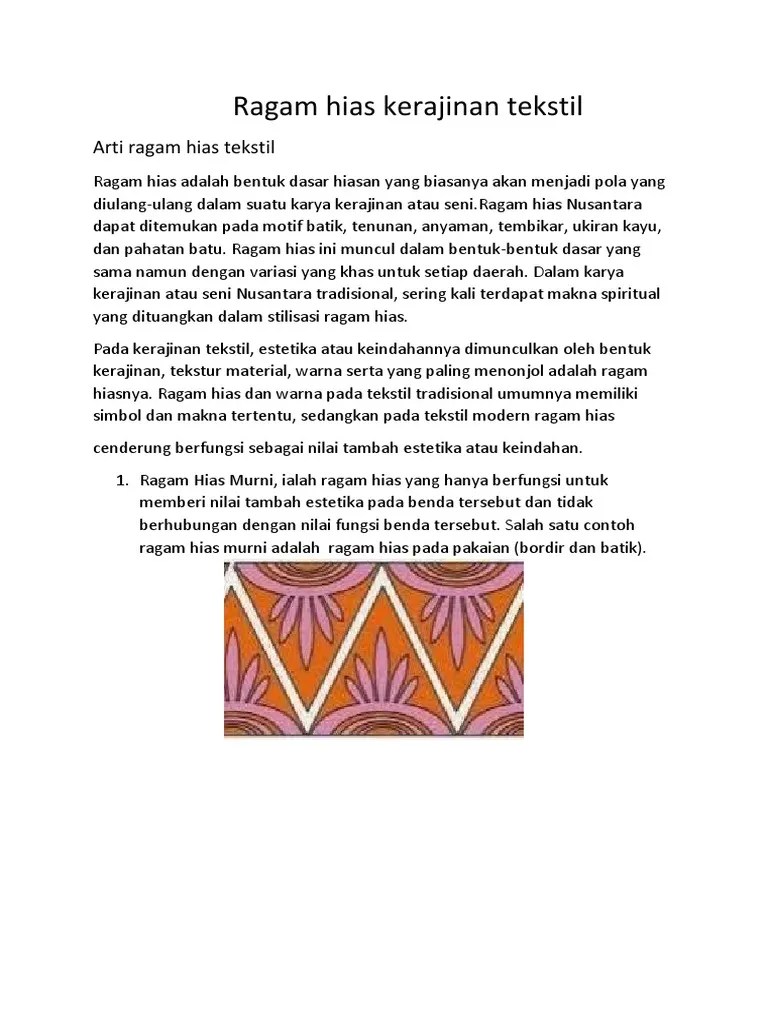 Ragam Hias Kerajinan Tekstil | PDF
