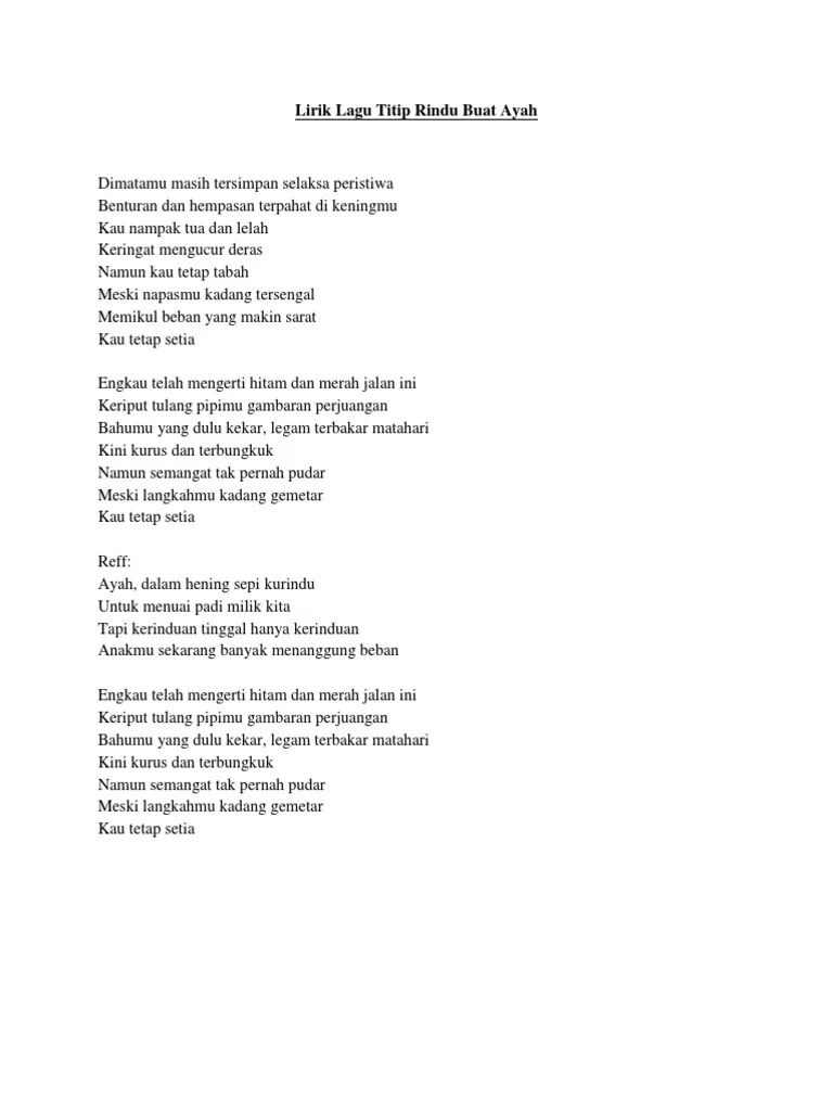 Lirik Lagu Titip Rindu Buat Ayah | PDF