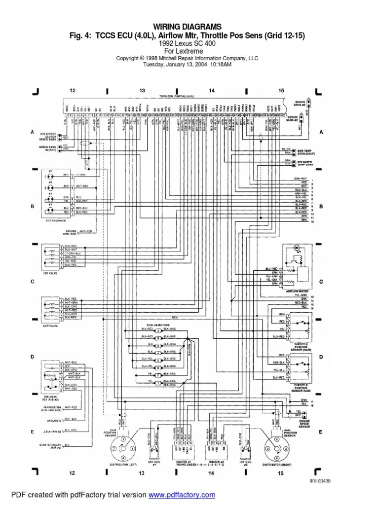 Toyota Soarer SC ECU Wiring Diagram PDF