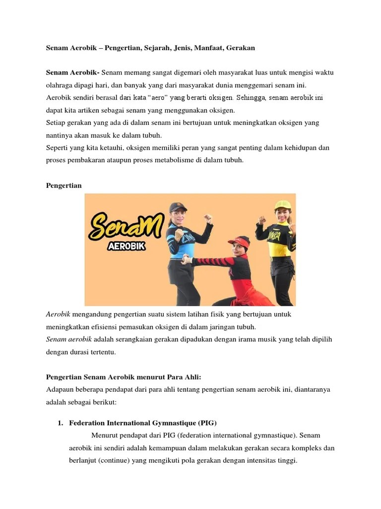 Senam Aerobik – Pengertian, Sejarah, Jenis, Manfaat, Gerakan