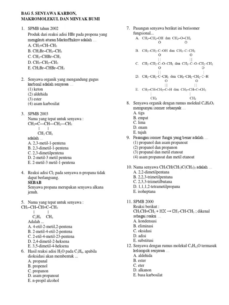 Soal Topik Kimia Organik UTBK 2020 | PDF