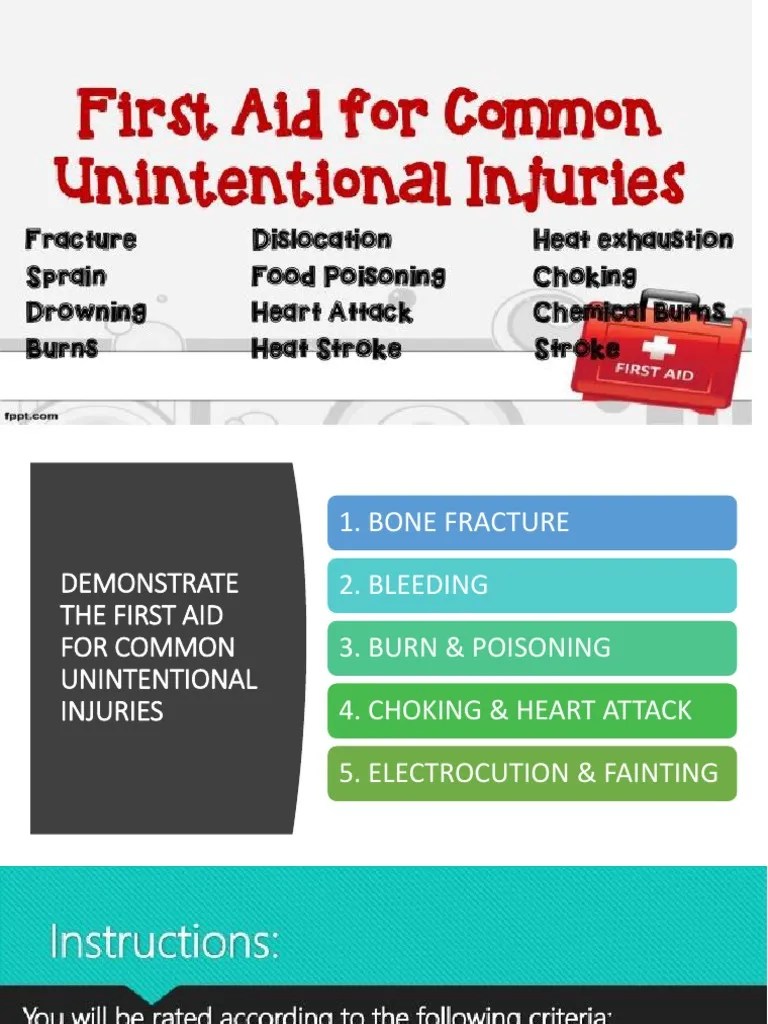 First Aid For Common Unintentional Injuries and Medical Emergencies PDF